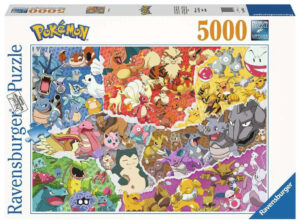 Pokémon Allstars palapeli 5000 palaa esittelee upean Pokemon-hahmojen joukon. Valmistaja Ravensburger iso palapeli