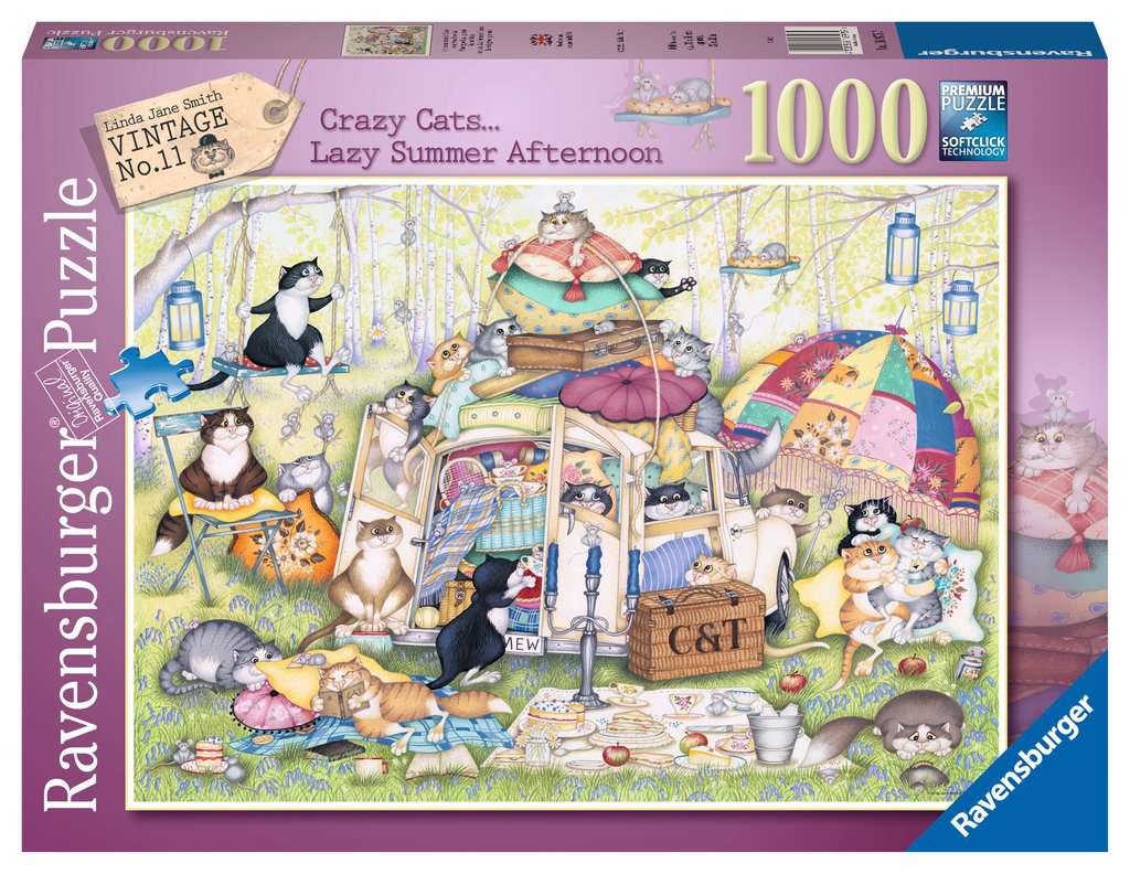 Ravensburger 1000p Crazy Cats: Lazy Summer Afternoon