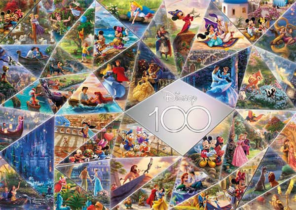 Disney 100th Celebration Mosaic: Disney täyttää 100 vuotta ja nyt sitä juhlitaan Disney Mosaic-palapelillä! 1000 palan palapeli.