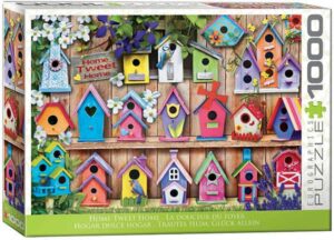 Bird Houses palapeli 1000 palaa on kanadalaisen Eurographicsin värikäs linnunpönttö-palapeli. Valmistaja Eurographics