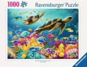 Ravensburger Blue Underwater World palapeli 1000 palaa meren eläimet palapeli