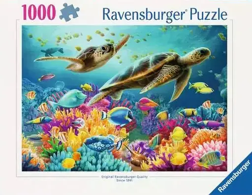 Ravensburger Blue Underwater World palapeli 1000 palaa meren eläimet palapeli