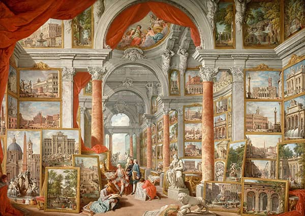 Views of Modern Rome palapeli on Enjoyn 1000-palainen taidepalapeli. Taidemaalari Giovanni Paolo Pannini kuvasi modernia Roomaa vuonna 1757. Barokkiajan loisto näkyy maalauksessa ja nyt tähän taideteokseen voi syventyä Enjoy Puzzlen pelinä. Enjoyn palat ovat yksilölliset ja menevät vain omille paikoilleen. Valmistaja Enjoy Puzzle