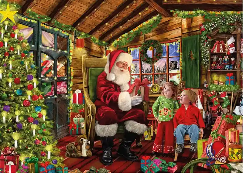 Falcon Christmas Tree Farm palapeli 1000 palaa on brittiläisen Falconin palapelipakkaus, jossa on 2 kappaletta 1000 palan joulupalapeliä