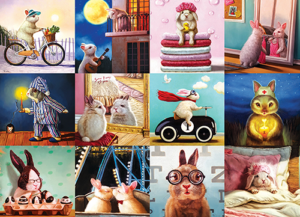 Funny Bunnies palapeli 1000 palaa on Eurographicsin Hauskat puput -palapeli.