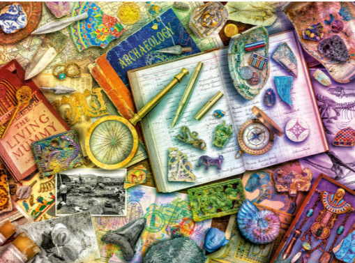 Archaelogist's desk palapeli (Argeologin pöytä palapeli) on Aimee Stewartin kuvittama 500 palan palapeli. Pöydällä on kirjoja, fossiileja ja muita tutkijan pöydälle kuuluvia esineitä.