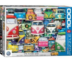 VW Funky Jam palapeli 1000 palaa on Eurographicsin volkkari-aiheinen kollaasipalapeli.