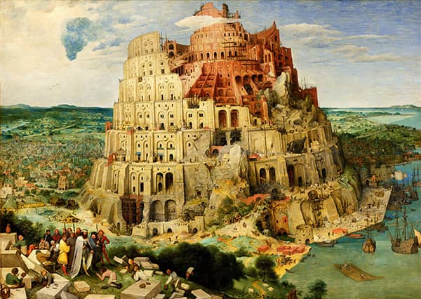 The Tower of Babel palapeli, jonka maalaus on Pieter Bruegelin taideteos Baabelin torni. Taidepalapelin valmistaa Enjoy Puzzles.