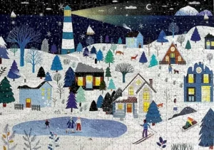 Trevellin 1000 palan talviaiheinen palapeli koottuna.