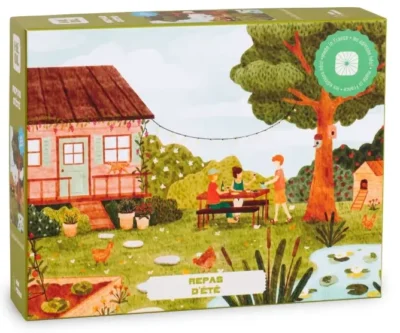 Summer Meal palapeli vie palapelin kokoajan ihanaan kesään.  Heol Editions on Ranskassa valmistettu palapelimerkki. Palapelit koostuvat 1000 palasta ja ovat ranskalaisten taiteilijoiden kuvittamia. 1 % myynnistä lahjoitetaan hyväntekeväisyyteen.
