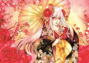 Magnolia Red Plum palapeli 1000 palaa on Laverinnen kuvittama anime-palapeli ja geisha-palapeli