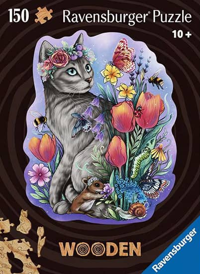 Wooden Ihastuttava kissa puupalapeli (Wooden Lovely Cat) on Ravensburgerin 150 palan palapeli. Puinen palapeli leikataan laserleikkurilla, joten palat ovat todella tarkkareunaiset ja kaikki palat ovat yksilöllisiä.