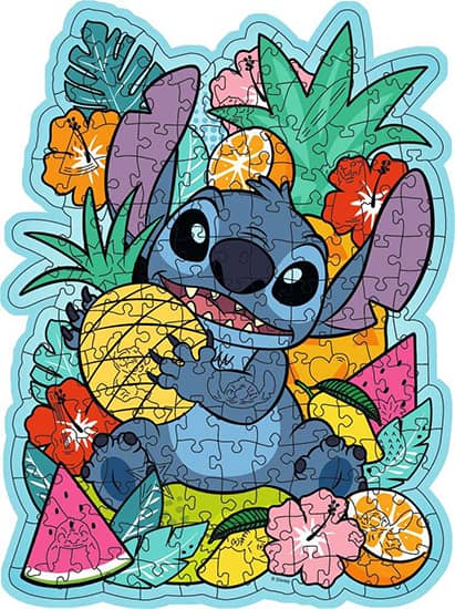 Wooden Disney Stitch puupalapeli on Ravensburgerin 150 palan palapeli. Valmiin palapelin koko 27 x 20 cm.