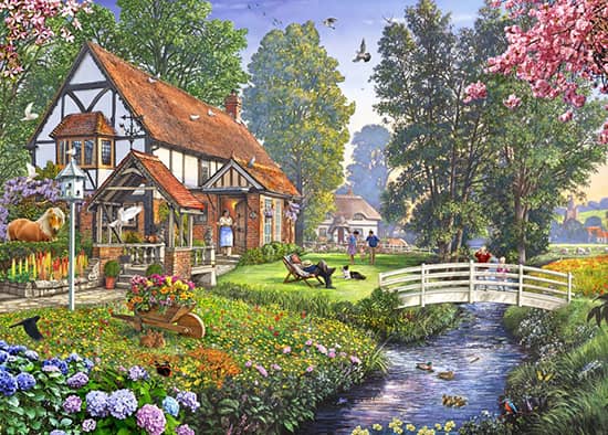 Leppoisa sunnuntai palapeli on Bluebirdin 500-palainen. Steve Crispin kuvittamassa kuvassa ihmiset nauttivat keväisestä päivästä ulkona. Alkukesän kukat kukkivat ja tuovat lisäväriä maisemaan.