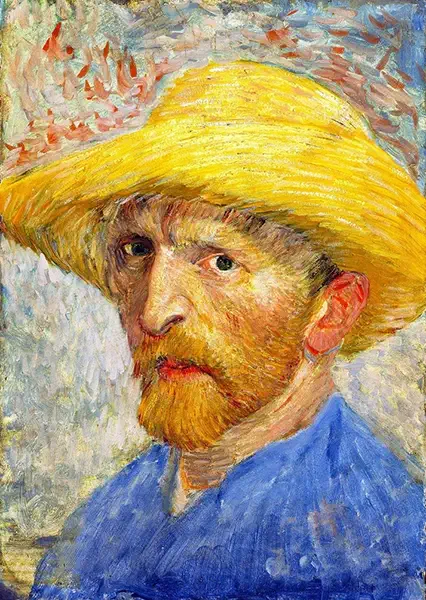 Vincent Van Gogh: Self-portrait with a Straw Hat palapeli on Enjoyn 1000-palainen. Taideteos on Vincent van Goghin kädenjälkeä.