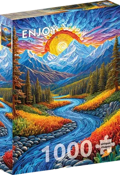Sunrise Landscape palapeli on Enjoyn 1000-palainen maisemapalapeli, jossa voimakkaat värit tekevästät kuvasta kuin taulun.