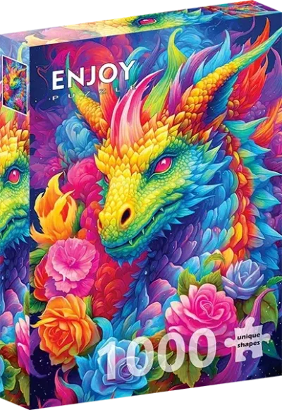 Dragon palapeli on Enjoyn 1000-palainen. Lohikäärme näyttäytyy kaikissa sateenkaaren väreissä.  Enjoyn palat eivät kiillä, ja palat ovat yksilölliset ja menevät vain omille paikoilleen.