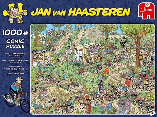 Jan van Haasteren Cycle Cross palapeli on alankomaalaisen Jumbon valmistama 1000-palainen. Pyöräilypalapelissä sattuu ja tapahtuu vaikka mitä!
