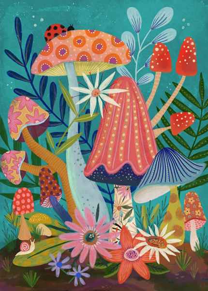 Forest Grove palapeli 500 palaa on Kenzie Elstonin kuvittama satumainen sienipalapeli.