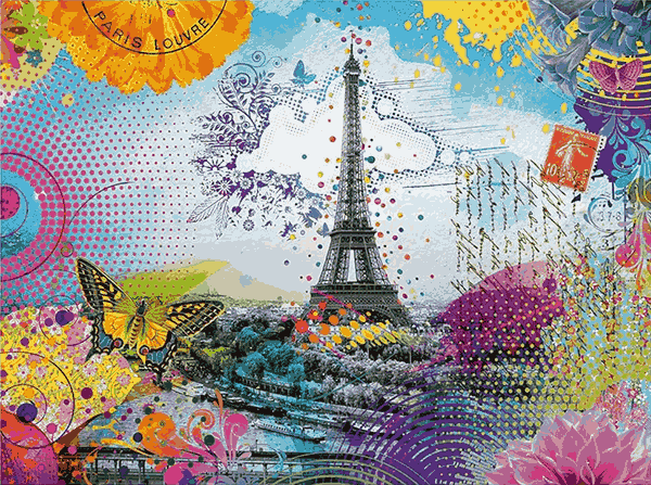 Postcard from Paris palapeli 500 palaa on Ravensburgerin Pariisi-aiheinen syksyn 2024 uutuus.