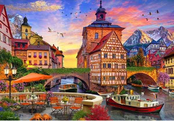 Old City Hall Bramberg Germany palapeli 1000 palaa on ranskalaisen Bluebirdin maisemapalapeli.