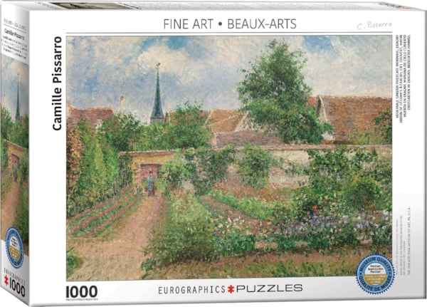 Vegetable Garden Overcast Morning palapeli 1000 palaa on kuva Camille Pissarron maalaus ranskalaisesta Eragnyn kylästä.