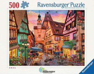 Bavaria Illuminated palapeli 500 palaa on Ravensburgerin vuoden 2025 uutuus, jossa näkymä baijerilaiseen kylään.