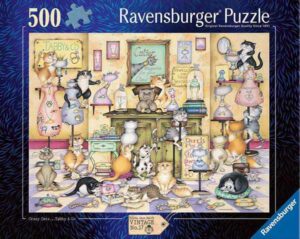 Crazy Cats Taby & Co palapeli 500 palaa on Ravensburgerin vuoden 2025 uutuus. Kuvittaja Linda Jane Smith
