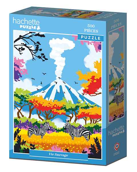 Hachette Vie Sauvage palapeli 500 palaa on ranskalaisen Hachette Puzzle -palapelimerkin seepra-aihe.