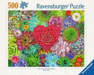 Succulent love palapeli 500 palaa on Ravensburgerin vuoden 2025 uutuus mehikasvipalapeli.