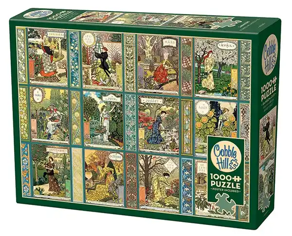 Cobble Hill Gardener's Calendar palapeli 1000 palaa (Jardiniere: A Garden Calendar) on puutarhurin kalenteri