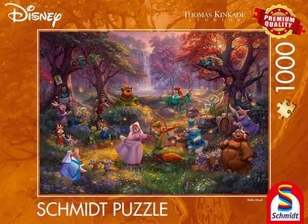 Robin Hood palapeli 1000 palaa on Thomas Kinkade Studiosin kuvittama. Kuvassa Robin Hood ystävineen viettää juhlia.