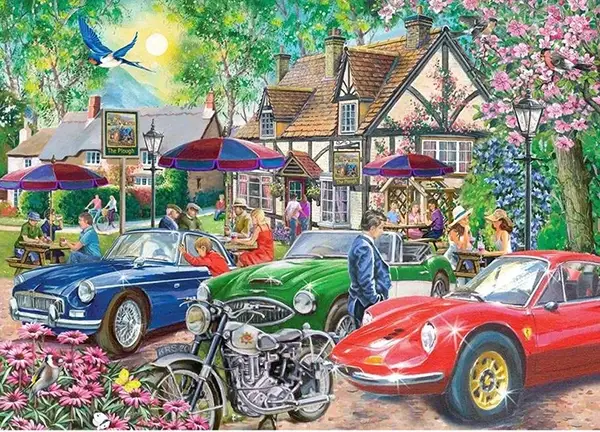 HOP Plough Inn -palapeli 500 palaa on suuremmilla paloilla ja valmis palapeli vastaa 1000 palan palapeliä, ja on brittiläisen House of Puzzles (HOP) valmistama