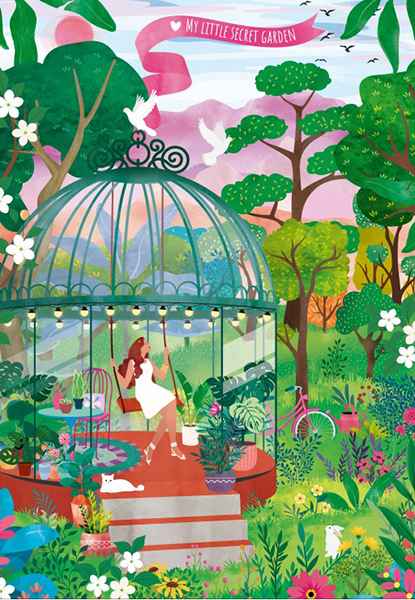 My Little Secret Garden -palapeli 1000 palaa on ranskalaisen Pieces & Peacen valmistama salainen puutarha-aiheinen-palapeli.