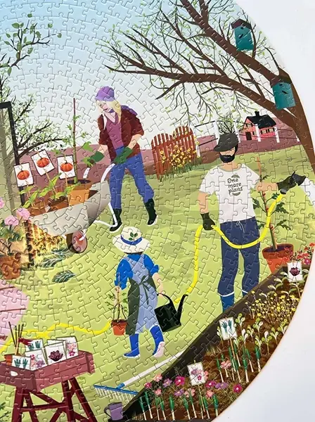 Vissevasse Spring Feeling -palapeli 1000 palaa on keväinen puutarha-aihe.