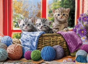 Knittin' Kittens palapeli 500 palaa on kanadalaisen Eurographicsin 500 palan kissapalapeli