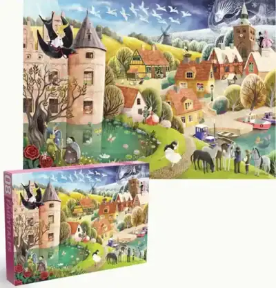 Penny Puzzle Home of Fairytales palapeli 1000 palaa on tanskalaisen palapelimerkki Penny Puzzlen valmistama kunnianosoitus kirjailija Christian Andersenille ja hänen saduilleen.