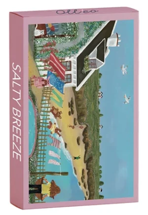 Salty Breeze 99 palaa minipalapeli, jossa nautitaan kesälomasta. Nainen ripustaa pyykkejä lempeässä merituulessa. 