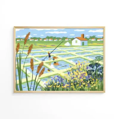 Apartén Salt Marshes palapeli 1000 palaa (Marais Salants) on harmonisen kaunis maisemapalapeli.