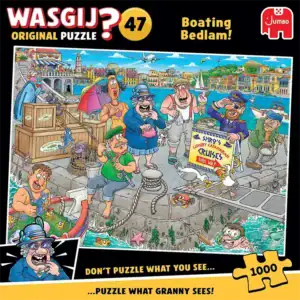 Wasgij Original 47 Boating Bedlam! -palapeli vie sinut keskelle merellistä seikkailua, jossa mikään ei mene suunnitelmien mukaan! Wasgij on mysteeripalapeli. parhaimmillalan.