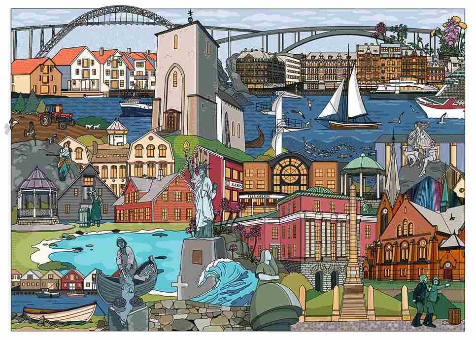 Norway Karmoy Haugesund palapeli 1000 palaa on Norjan palapelikilpailun joukkuekilpailun finaalipeli. Palapelin on kuvittanut Anita Meistad. Ravensburger maisemapalapeli