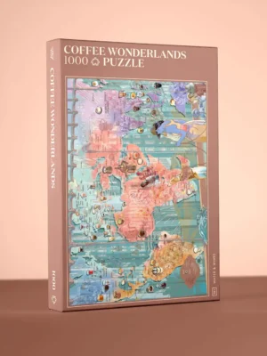 Water & Wines Coffee Wonderlands palapeli 1000 palaa on opetustaulumainen kahvipalapeli