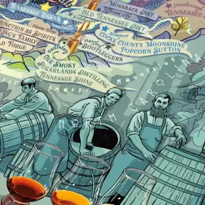 Water & Wines Kentucky & Tennessee Whiskey palapeli 1000 palaa