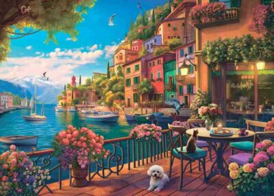 Lake Como -palapeli 500 palaa on ranskalaisen Bluebird Puzzlen valmistama maisemapalapeli. Como-järven värikkäät talot
