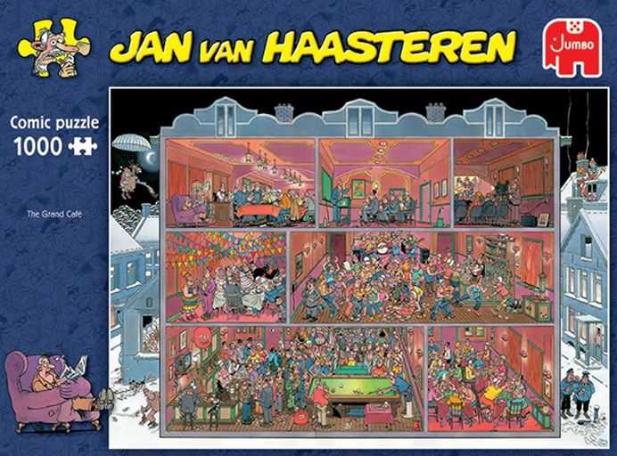Jan van Haasteren Grand Cafe palapeli 1000 palaa on Haasterenin kahvila-palapeli