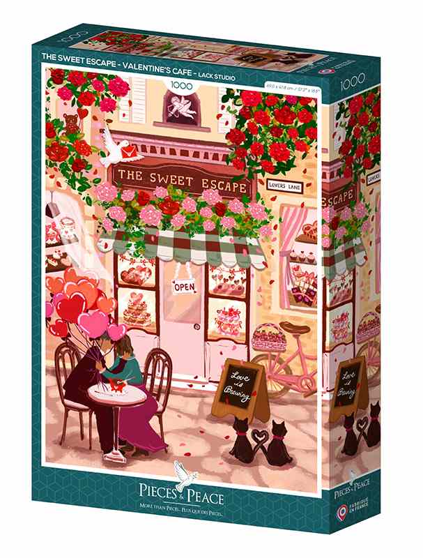 Pieces & Peace The Sweet Escape - Valentine's Cafe palapeli 1000 palaa - Image 2