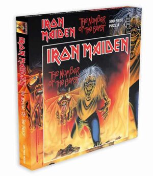 Iron Maiden palapeli The Number of the Beast on 500 palan palapeli Iron Maidenin levyn kannesta.