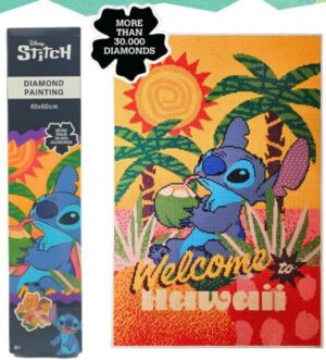 Disney Stitch timanttimaalaus - diamond painting -setti, jossa yli 30 000 timantti. Aiheena ihastuttava Disney Stitch.