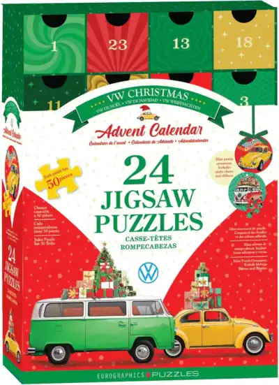 VW Christmas palapelijoulukalenteri 24x50 palaa (VW Advent Calendar) on Eurographicsin volkkariaiheinen joulukalenteri