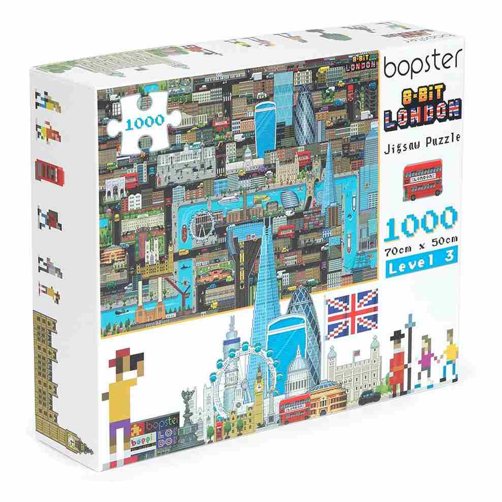 Bopster 8-Bit Pixel London palapeli 1000 palaa on nuorten ja aikuisten Lontoo- karttapalapeli.